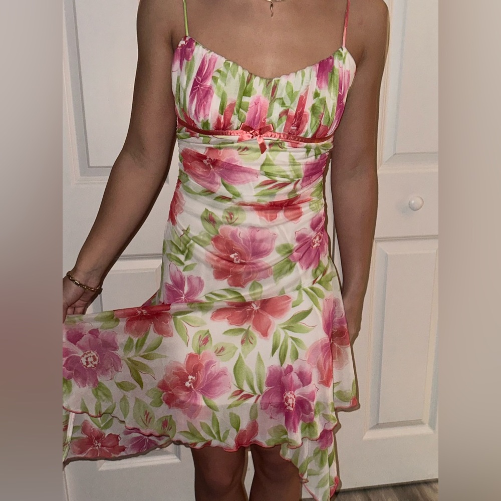 Y2K Floral Summer Dress Layered